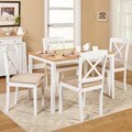 White 5-piece Crossback Dining Set