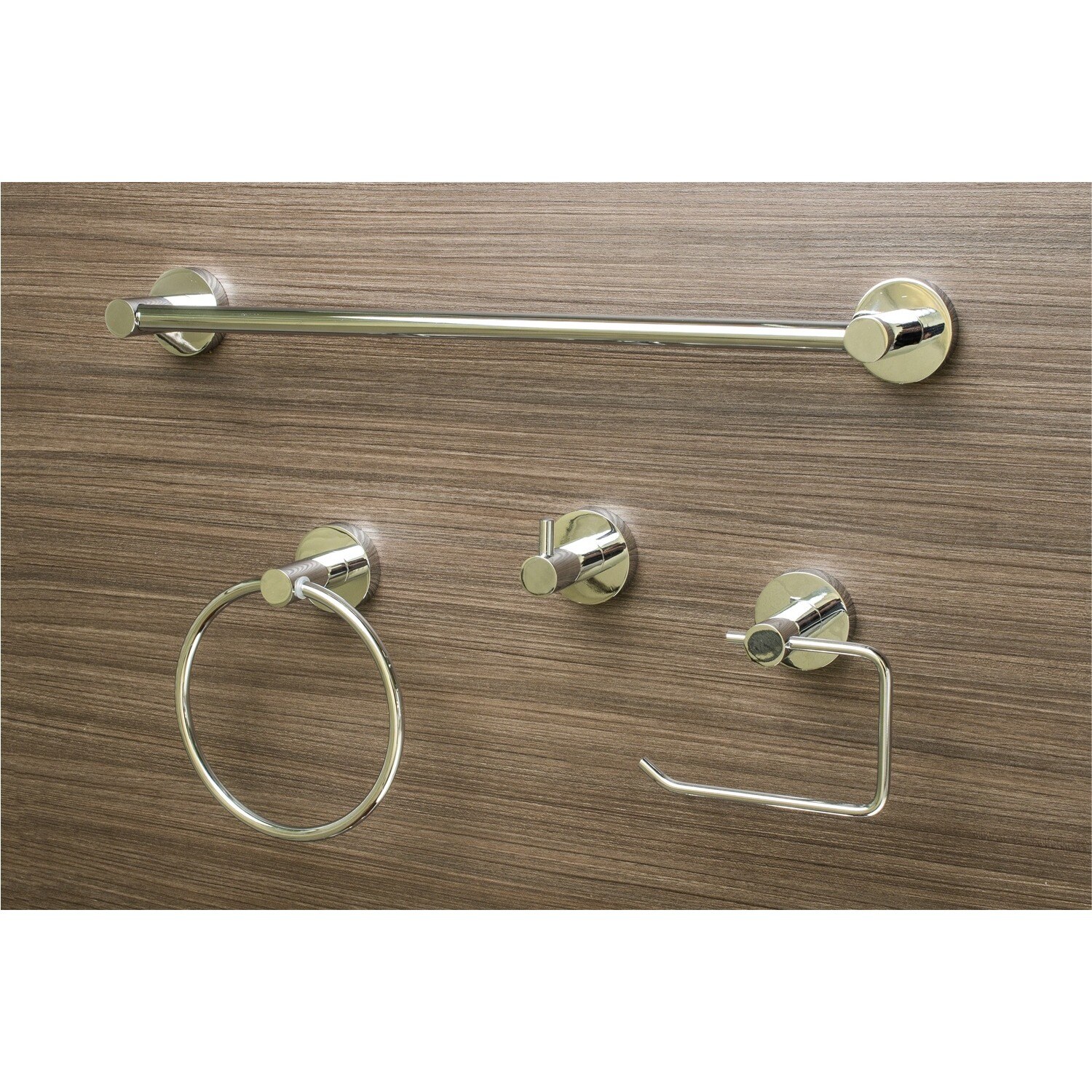 SureLoc Modern Polished Chrome 4piece Bathroom Accessory Set