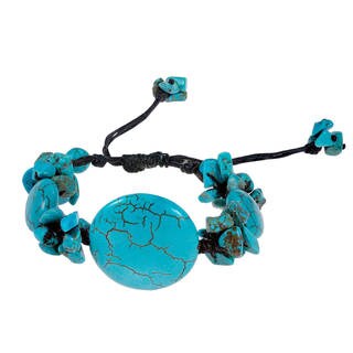 Cotton Rope Medallion Cluster Pull Bracelet (Thailand)