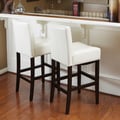 Christopher Knight Home Set of Two Cream Wood/Leather Bar Stools (41.73 x 23.62 x 17.72)