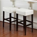 Christopher Knight Home Cream Leather Backless Bar Stools (Set of 2)