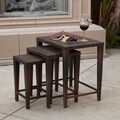 Christopher Knight Home Outdoor Brown Wicker Nested Tables (Set of 3)