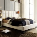 ETHAN HOME Sarajevo Beige Fabric Column King-size Bed