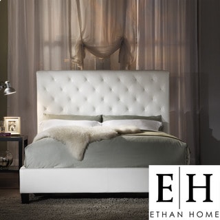 ETHAN HOME Sophie White Vinyl Tufted King-size Bed