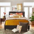 ETHAN HOME Sophie White Vinyl Tufted King-size Bed