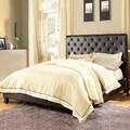 ETHAN HOME Sophie Dark Brown Vinyl Tufted Full-size Bed