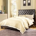 ETHAN HOME Sophie Dark Brown Vinyl Tufted King-size Bed