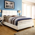ETHAN HOME Sarajevo White Vinyl Column Queen-size Platform Bed