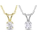 Miadora 14k White or Yellow Gold 1/10ct to 1ct TDW Diamond Solitaire Necklace