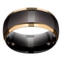 Neno Buscotti Black Ion Plated over Stainless Steel Men's Goldtone Accent Ring