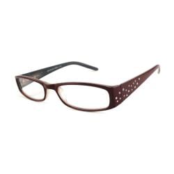 Urban Eyes Women's Crystal Burgundy Reading Glasse