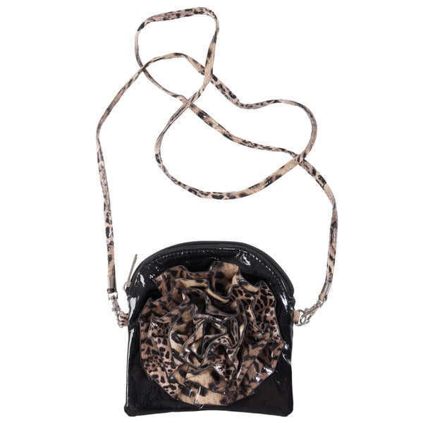 ... Collection Small Animal-Print Floral-Detail Fabric Cross-Body Bag