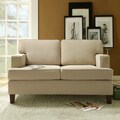 ETHAN HOME Stewart Beige Track Arm Modern Loveseat