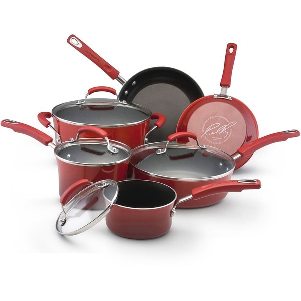 rachael-ray-ii-red-porcelain-enamel-nonstick-10-piece-cookware-set