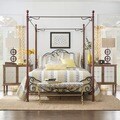 ETHAN HOME LeAnn Gracefull Scrool Iron Metal Queen-size Canopy Bed
