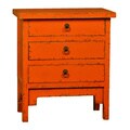Black Three-Drawer End Table
