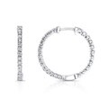 14k White Gold 1/2ct TDW Diamond Hoop Earrings
