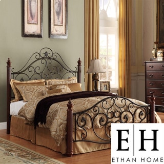 ETHAN HOME Madera Graceful Scroll Bronze Iron Queen-size Metal Bed