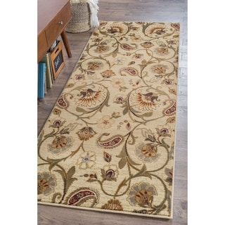 Infinity Collection Ivory/ Beige Area Rug (2'7 x 7'3)