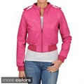 Knoles & Carter Women's Plus Size Members Only Bomber Leather Jacket