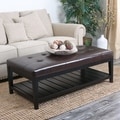Abbyson Living Manchester Bicast Tufted Leather Coffee Table Ottoman