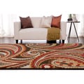 Meticulously Woven Contemporary Brown/Red Floral Paisley Floral Fordbridge Rug (5'3X7'6)