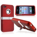 Red with Chrome Stand Stand Snap-on Case for Apple iPhone 4/ 4S