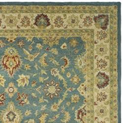 Handmade Jaipur Blue/ Beige Wool Rug (8'3 x 11')