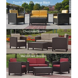 Saint Maarten Resin Wicker Upholstered 4-Piece Outdoor Set