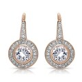 Collette Z Sterling Silver Clear Cubic Zirconia Leverback Earrings