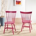 Country Lifestyle Spindle Back Raspberry Dining Chair (Set of 2)