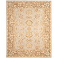 Hand-made Antiquities Teal/ Brown Hand-spun Wool Rug (9' x 12')