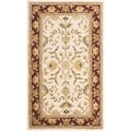 Handmade Heritage Treasures Beige/ Red Wool Rug (3' x 5')