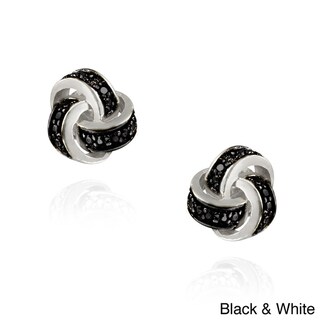 DB Designs Diamond Accent Love Knot Earrings