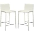 Park Ave 25-inch White Leather Counter Stools (Set of 2)
