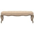 Limoux Grey Carved Oak Bench