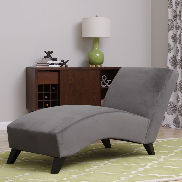 Bella Charcoal Grey Chaise Overstock Shopping Great Deals on Living