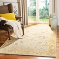 Hand-made Farahan Blue/ Sage Hand-spun Wool Rug (8' x 10')