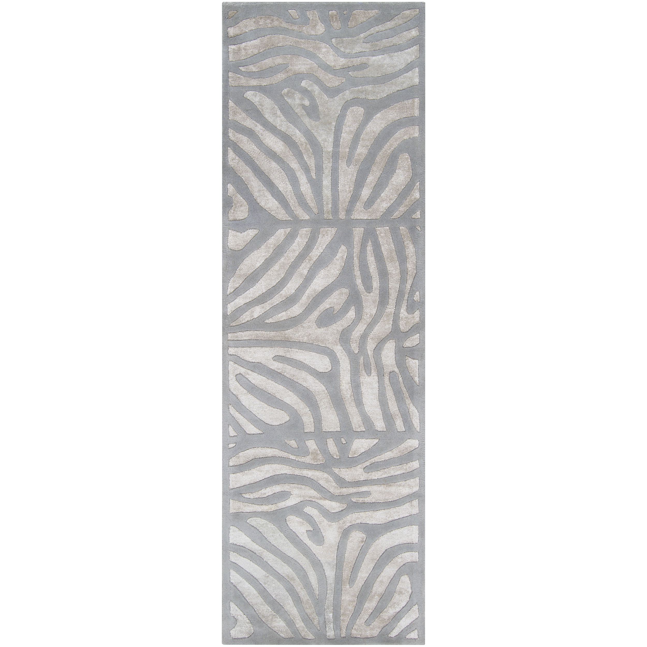 Candice Olson Handtufted Grey Zebra Animal Print Dali Wool Rug (2'6 x