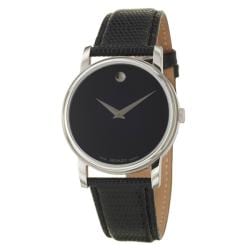 Movado Men's 'Collection' Stainless Steel and Leather Quartz Watch ...
