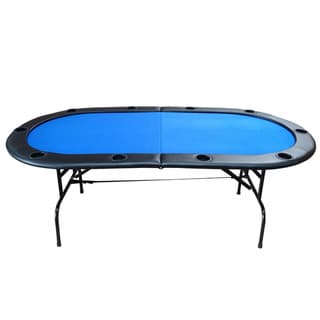 Bi-Fold Blue 84-inch Texas Hold'em Poker Table