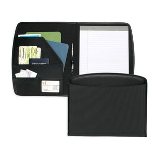 Toppers Classified Nylon Padfolio with Simulated-leather Trim