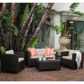Christopher Knight Home Puerta Grey Outdoor Wicker Sofa Set