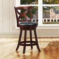 ETHAN HOME Crosby Cherry X-back 24-inch Swivel Counter Stool