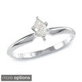 Auriya 10k Gold 1/4ct TDW Marquise Diamond Solitaire Ring