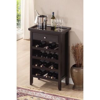 Atlanta Dark Brown Wood Modern Wine Cabinet