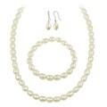 Glitzy Rocks White Freshwater Pearl Jewelry Set (8-9 mm)