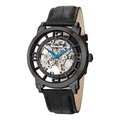Stuhrling Original Men's Winchester 44 Skeleton Automatic Black Leather Strap Watch