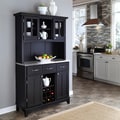Black Hutch Buffet with Stainless Top