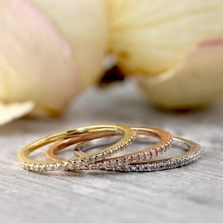 10k Gold 1/10ct TDW Round Diamond Eternity Band (J-K, I2-I3)